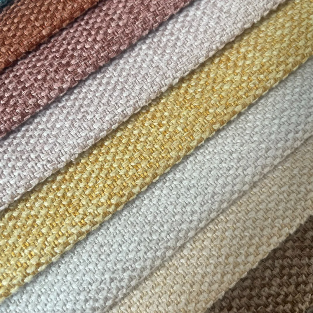 Made in China Polyester Fake Linen Sofa Woven Car Seat Fabric Upholstery Cloth Decorative Material 2039